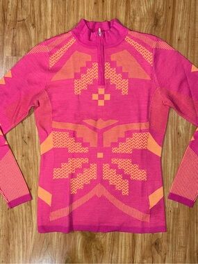 Women’s Kari Traa Faith Merino Wool Blend Base Layer Shirt Berry, Medium